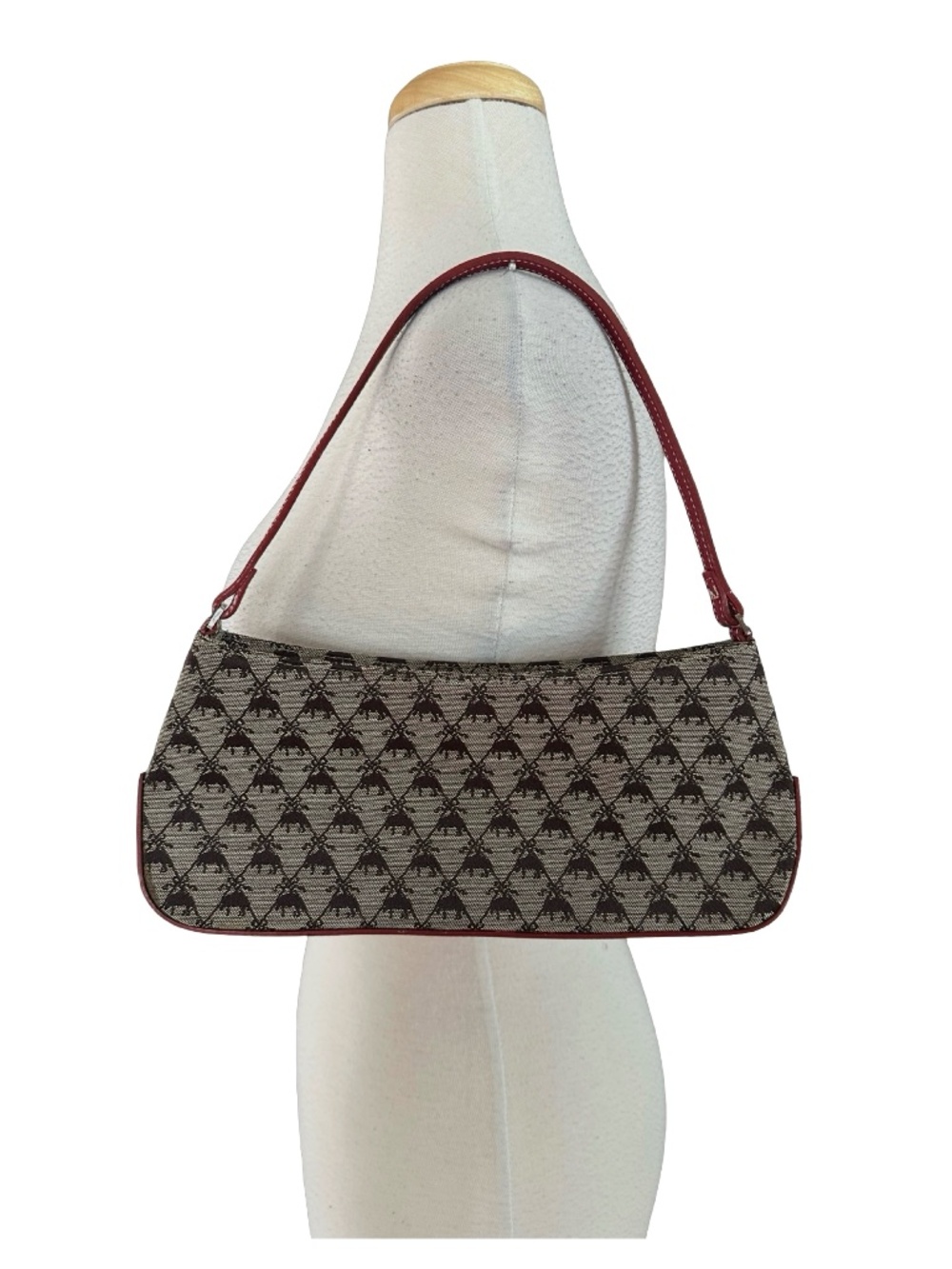 BROOKS BROTHERS Vintage Y2K Canvas & Leather Shoulder Bag Handbag